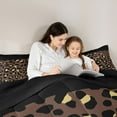 thumbnail image 5 of jejeloiu Abstract Cheetah Print Queen Comforter Set,Abstract Geometric Lines Bedding Sets,Brown Black Bedding Comforter Set For Teens,Super Cozy Room Decor Reversible,3pcs, 5 of 8