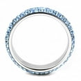 thumbnail image 3 of Womans Silver Aquamarine Ring Anillo Para Mujer Stainless Steel Ring with Top Grade Crystal in Sea Blue, 3 of 5