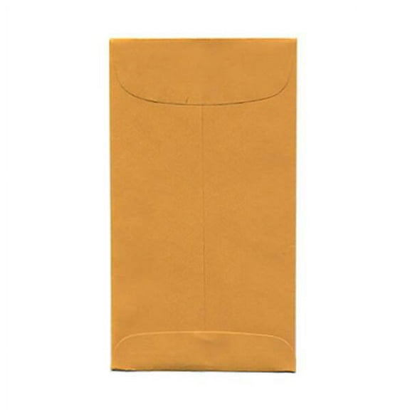 JAM Paper #6 Coin Envelopes, 3 3/8 x 6, Brown Kraft Manila, 1000/Carton