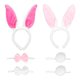 thumbnail image 1 of KAKOWELY 2 juegos de orejas de conejo decorativas, delicado conjunto de conejito, cola de conejo reutilizable, accesorio de cosplay, 1 of 5