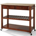 thumbnail image 4 of Crosley 2 Drawer Natural Wood Top Kitchen Cart in Cherry, 4 of 8