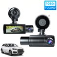 thumbnail image 1 of Videocámara para Automóvil DVR 2/3 Lente Monitor Estacionamiento HD 1080P Grabación Ciclo Con Sensor G, 1 of 9