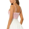 thumbnail image 3 of INSPIRE CHIC Women's Sequin Velvet Spaghetti Strap Club Party Crop Cami Top, 3 of 6
