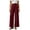 Wine, variant on Fashion Lounge Pants Women Petite Plus Size Solid Color Elastic Waist Pocket Full Length Pants