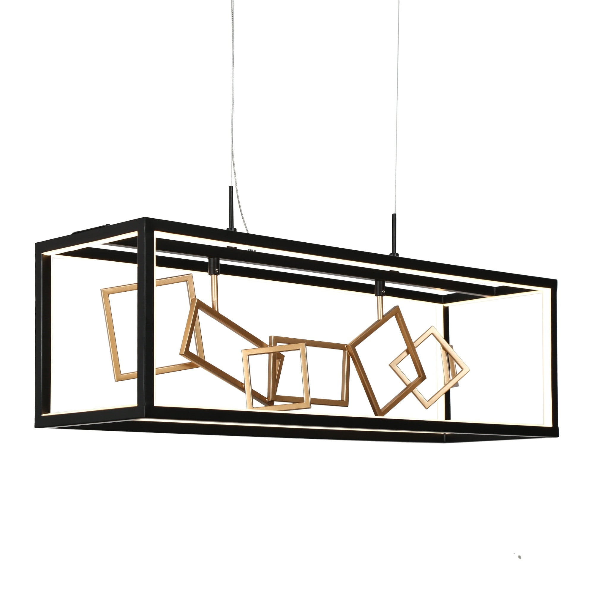 LNC Gold Mid-Century Modern 8-Light LED Dining Room Chandelier