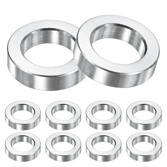 Uxcell 10-Pack M10 Aluminum Spacers 10.2mm/ ID x 16mm/ OD x 4mm/ L Round  Metal Spacer for Screws Bolts