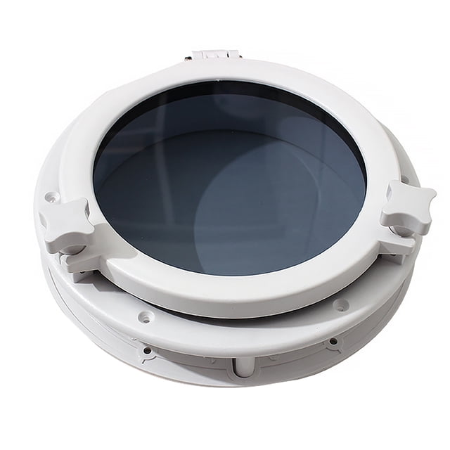 Scienceny Puerta de ojo de buey de barco Parte de ventanas profesionales Apertura Portlight Ventana de yate redondeada resistente para reemplazar Bombillas para automóviles Blanco Scienceny VI014974-01B