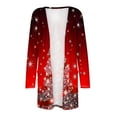 thumbnail image 5 of Black and Friday Deals Christmas Cardigans for Plus Size Women，Womens Christmas Cardigan for Women,Women's Christmas Cardigan Santa Claus Print Cardigan Long Sleeve Cardigan Sweater Coat, 5 of 6