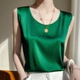 thumbnail image 2 of Holzkary Women's Wide Strap Camisole Cowl Neck Camis Tank Top Shirt Women's Bottoming Coat with Ice Suspender Vest for Women In Summer Blackish Green M, 2 of 6