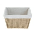thumbnail image 6 of Mainstays Large Tan Woven Paper Rope Decorative Storage Basket with Removable Liner, 16 in x 9.7 in x 13.4 in, 6 of 15