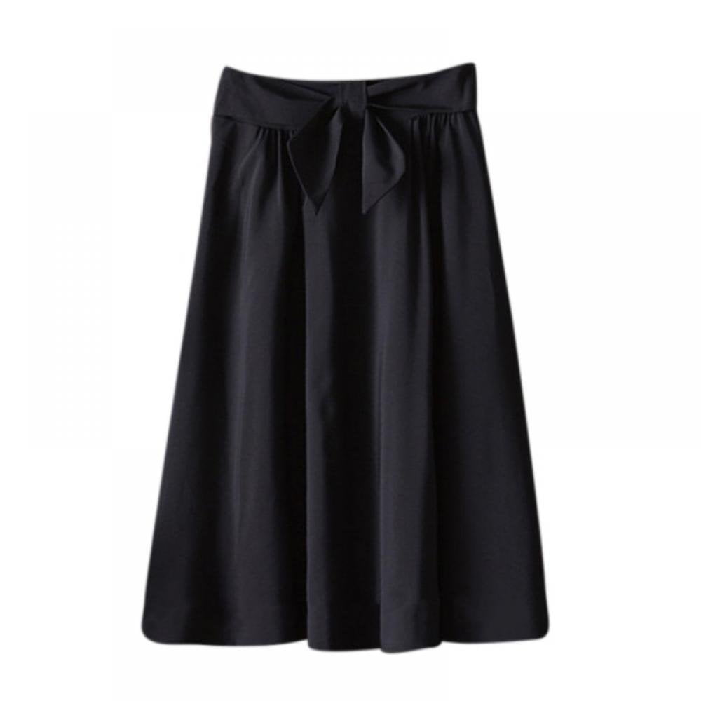 AAOMASSR Women s Casual High Waist A Line Pleated Midi Skirt Walmart