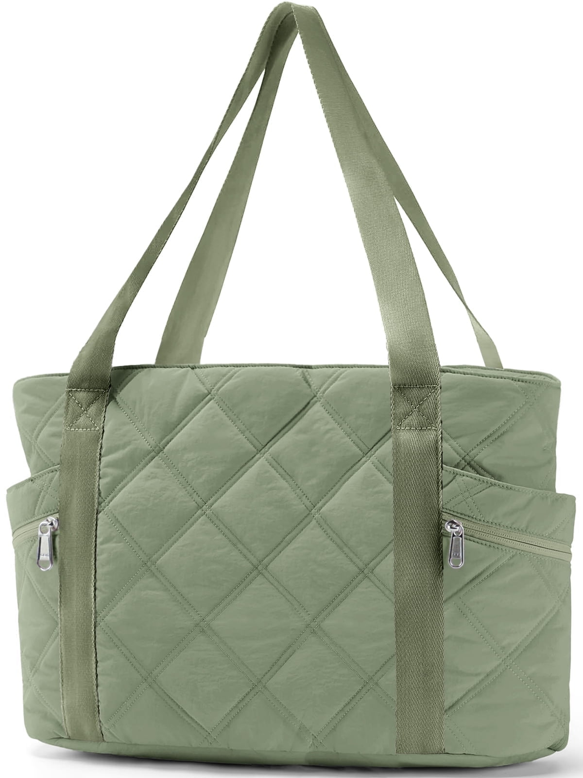 Gynky Quilted Puffer Tote Travel Bag, Green photo 1