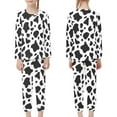 thumbnail image 3 of Suhoaziia Cow Pattern Youth Pajamas Boys Full-length Multi-Season Nightwear Set of 2 Durable Breathable Fall Clothing for Leisure Time Long Pajama Pant Fit 3-4 Years, 3 of 5