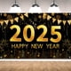 thumbnail image 5 of Fondo de cuenta regresiva de Año Nuevo en negro y dorado para fiestas, saludos por el Año Nuevo, decoración de Nochebuena, suministros para fotomatón, 5 of 5