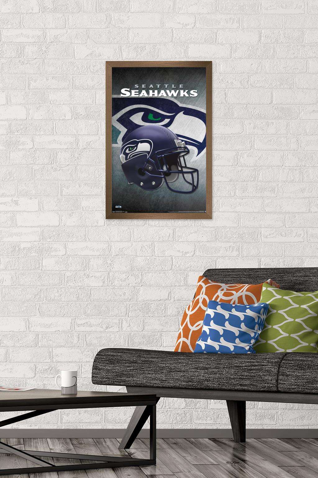 NFL Seattle Seahawks - Helmet 16 Wall Poster, 14.725" x 22.375", Framed