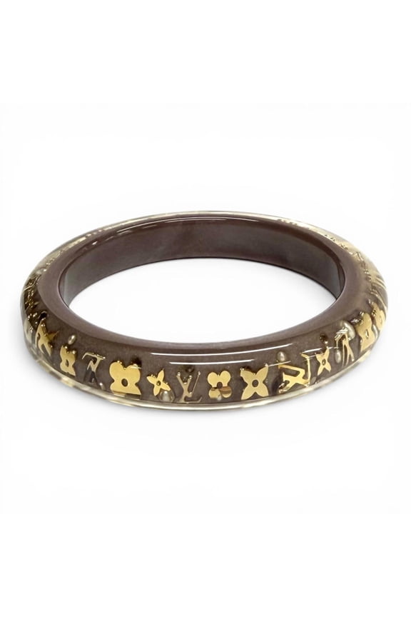 Pre-Owned LOUIS VUITTON M65867 Bracelet Inclusion TPM Monogram Bangle Clear Brown Gold with...