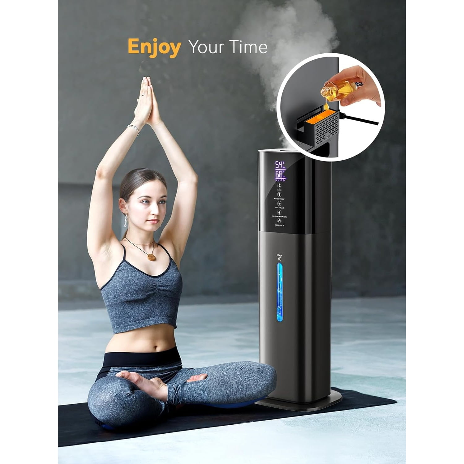 "Humidifiers for Bedroom, 8L Quiet Humidifiers for Large Room with Timer, 360°Nozzle, 3 Speed Ultrasonic Cool Mist Humidifier with Humidistat for Baby, Customize humidity for Home Adults Plants "