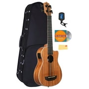 Kala UBASS-SCOUT-FS Scout Acoustic-Electric U-Bass Bundle with Case, Tuner, Austin Bazaar Instructional DVD, and Polishing Cloth