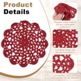 thumbnail image 3 of Uxcell 6Pcs Crocheted Cotton Doilies, 5.5" Lace Doilies for Tables Cloth Lace Placemats Handmade Tray Doilies Round Cups Coasters for Glasses Crafts Kitchen Dining Room, Dark Red, 3 of 7