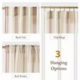 thumbnail image 4 of NICETOWN Striped Linen Curtains 84 inches Long for Living Room, Back Tab Semi Sheer Light Filtering farmhouse curtains for Bedroom, Terracotta, 52"x84", 2 Panels, 4 of 8