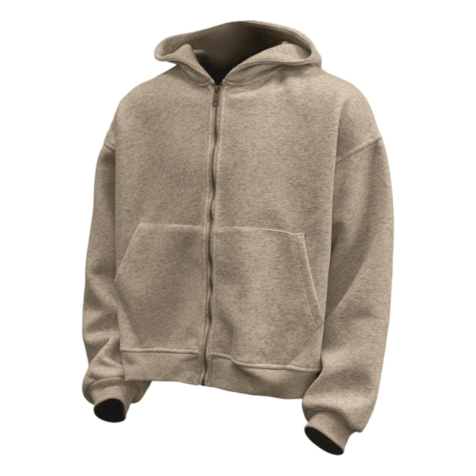 BUWTTED Backpack Hoodie for Men Women Zipper Cardigan Creative Hoodies Lightweight Travel Hooded Sweatshirts with Backpack Khaki XXL