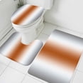 thumbnail image 3 of Gray Orange Bath Mat 3 Piece Bathroom Rug Set, Modern Gradient Geometric Non Slip Bath Rug Contour Mat and Toilet Lid Cover, Absorbent Shower Mats Soft Bath Rugs and Mats Sets, 3 of 8