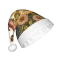 thumbnail image 2 of KLL Christmas Hats for Adults Plush Cute Panda Sunflower Print Santa Hat Xmas Fluffy Santa Claus Hat for Women Men, 2 of 6
