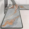 thumbnail image 2 of Kitchen Rugs Sets Of 2,Gray Orange Marble Pattern Anti Fatigue Kitchen Mat Rugs Non Slip Washable,Decorative Kitchen Floor Mats for Kitchen,Sink,Laundry,17"x47"+17"x47", 2 of 5