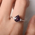 thumbnail image 4 of Lab Created Pear cut alexandrite engagement ring sterling silver color changing gemstone June birhtstone, 4 of 4