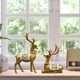 thumbnail image 3 of Decoración de escultura de 2 piezas - Decoración del hogar de estilo nórdico Oro Zulema Estatua de escultura de ciervos, 3 of 8