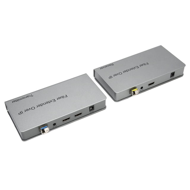 HD Multimedia Interface Fiber Extender, SC Fiber Connector Extension Adapter 12.4miles Aluminum Alloy 100-240V KVM Plug and Play for Game Console EU Plug,UK Plug,US Plug,AU Plug