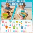 thumbnail image 3 of Toddler Beach Toy Set, Foldable Beach Bucket Travel Toy with Sand Mold, Shovel and Rake, Color Random F, One Size, 3 of 3