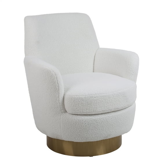 Geetinfly Swivel Barrel Chair, Modern 360 Degree Swivel Accent Chairs Armchair, Round Barrel Chairs With Gold Stainless Steel Base, Reading Chairs For Living Room Bedroom