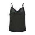 thumbnail image 1 of LUXUR Camisoles pour Femmes Sans Manches Gilet Dos Nu Camisole Ajustable Chandail à Enfiler Col Drapé T-Shirts Noir P, 1 of 2