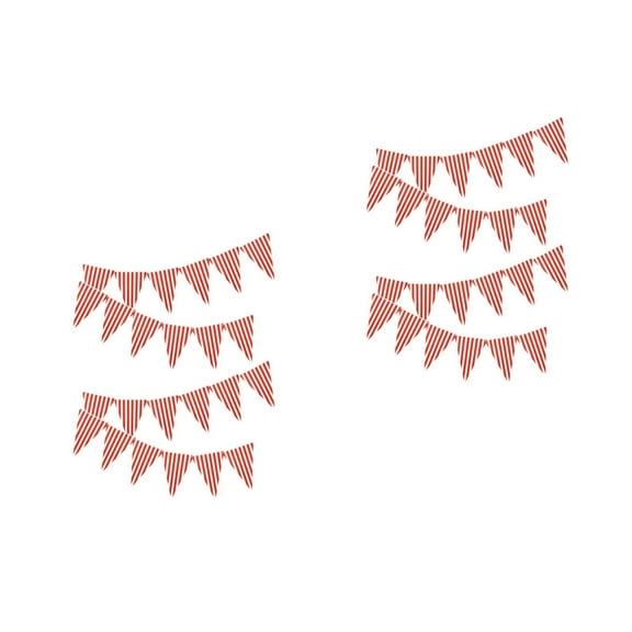 Raindrops 8 pcs  Carnival Theme Party Supplies Circus Tent Banner White Red Striped Pennant Banner Flags for Birthday Party Festival Celebration Decorations