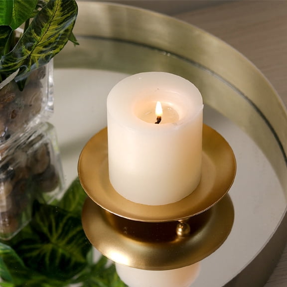 MUSEYA Golden Heart Shaped Candle Holder for Pillar Tealight Holders Iron 1Pack