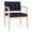 Navy, variant on Lenox Wood Reception Waiting Oversize Guest Chair / Natural Wood / Light Gray