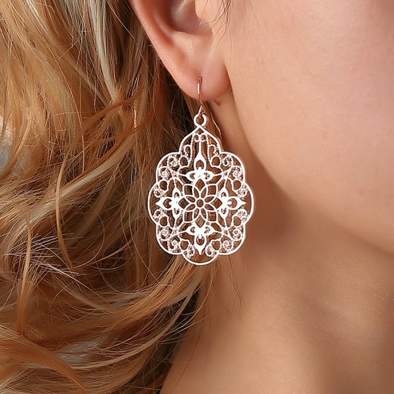 KDSJSXW Pearl Earings Women Boho Earrings Jewelry Ethnic Drop Earrings Enamel Vintage Earrings Studs Earrings for Women Bridal Earrings Freshwater Pearl Earrings(Rose Gold,One Size)