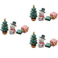 thumbnail image 5 of BERTDOMD 9-Piece Christmas Snowman Figurine Set Resin Mini Xmas Tree Decorations with Box, 5 of 6