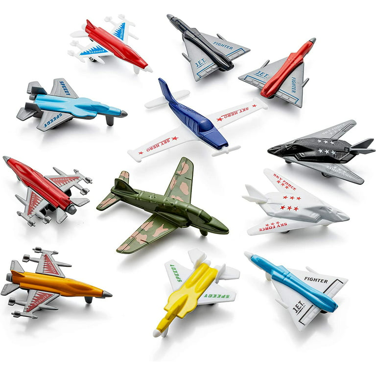 Metal Die Cast Toy Airplane Set Of 12 Military Planes And Jets. :  : Toys & Games