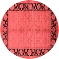 thumbnail image 1 of Ahgly Company Indoor Round Oriental Red Industrial Area Rugs, 4' Round, 1 of 4