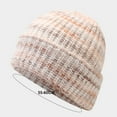 thumbnail image 6 of comerut Unisex Winter Hat Striped Color Matching High Elasticity Knitted Soft Warm No Brim Anti-slip Dome Regular Fit Warm Winter Cycling Beanie, 6 of 8