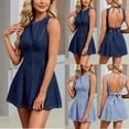 thumbnail image 1 of Sentmoon Robes d'Été pour Femmes 2026 Robe Formelle Sans Manches pour Femmes Été Couleur Unie Dos Ouvert Coupe Régulière Robe d'Invitée de Mariage Cocktail Confortable pour l'Été et Temps Chaud S, 1 of 9