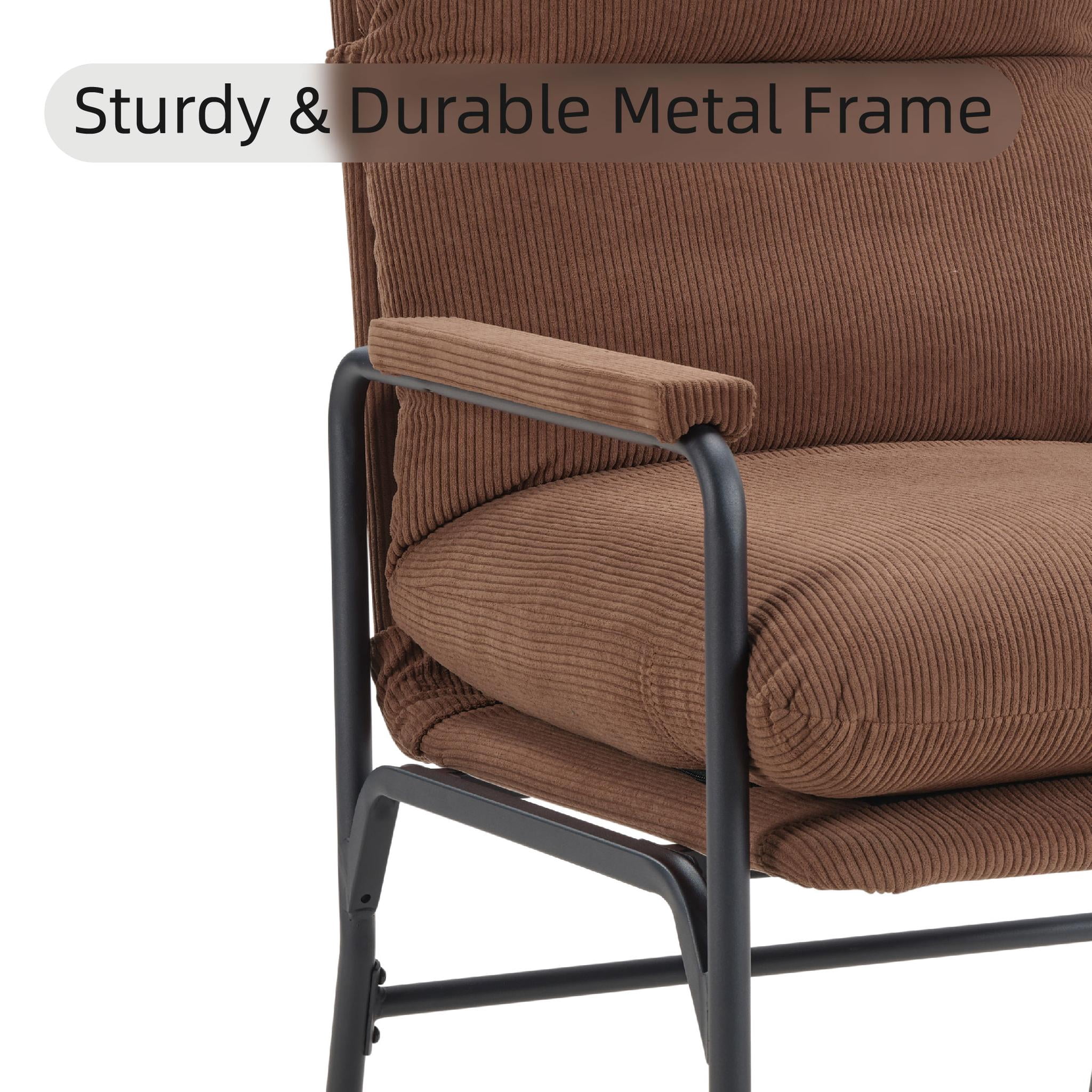 Howcool Sling Accent Chair, Comfy Vanity Chair with Removable Cushion and Storage Bag for Living Room, Bedroom, Office