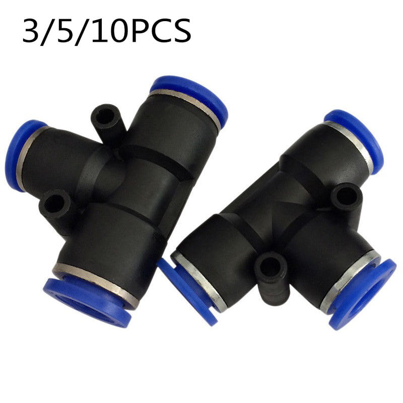 10pcs 6mm Tube1/4" for Tee Pneumatic Push Connector Air Line Quick Fittings 
