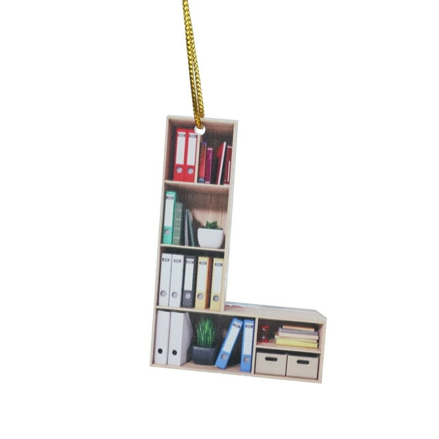 Heart Shaped Bookshelf Pendant for Book Lovers - Acrylic Ornament for Home and Unique