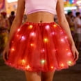 thumbnail image 2 of Wxolcjlv Light‑Up Glowing Tulle Tutu Mini Skirt for Women Elastic Waist Flowy Festival Skirt, 2 of 4