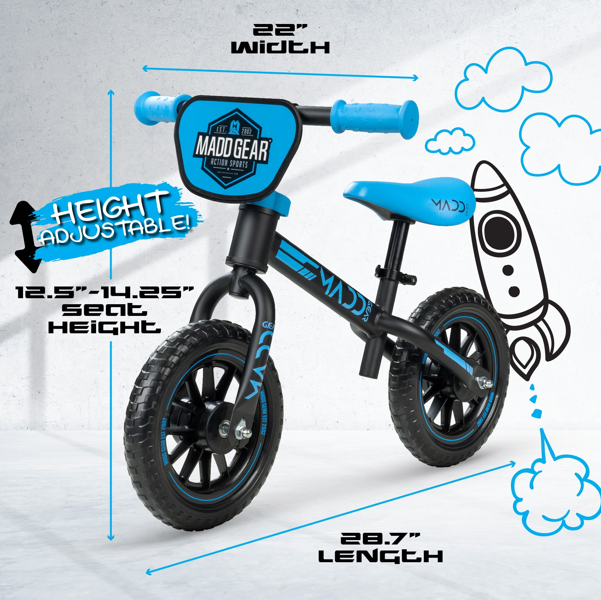 Madd Gear 10 inch Toddlers Balance Bike Lightweight Training Bike