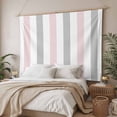 thumbnail image 3 of Pink Grey Striped Tapestry for Bedroom Wall Hanging Tapestry, Geometric Vertical Stripes Minimalist Ceiling Backdrop Tapestries Poster Blanket Wall Decor for Teens Room Living Room Dorm 55" x 73", 3 of 8