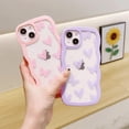 thumbnail image 4 of Compatible with iPhone 14 Plus Phone Case Butterfly Heart Cute Pattern for Women Girls Aesthetic Kawaii Wave Edge Protection Soft TPU Transparent Case for iPhone 14 Plus-Purple, 4 of 14